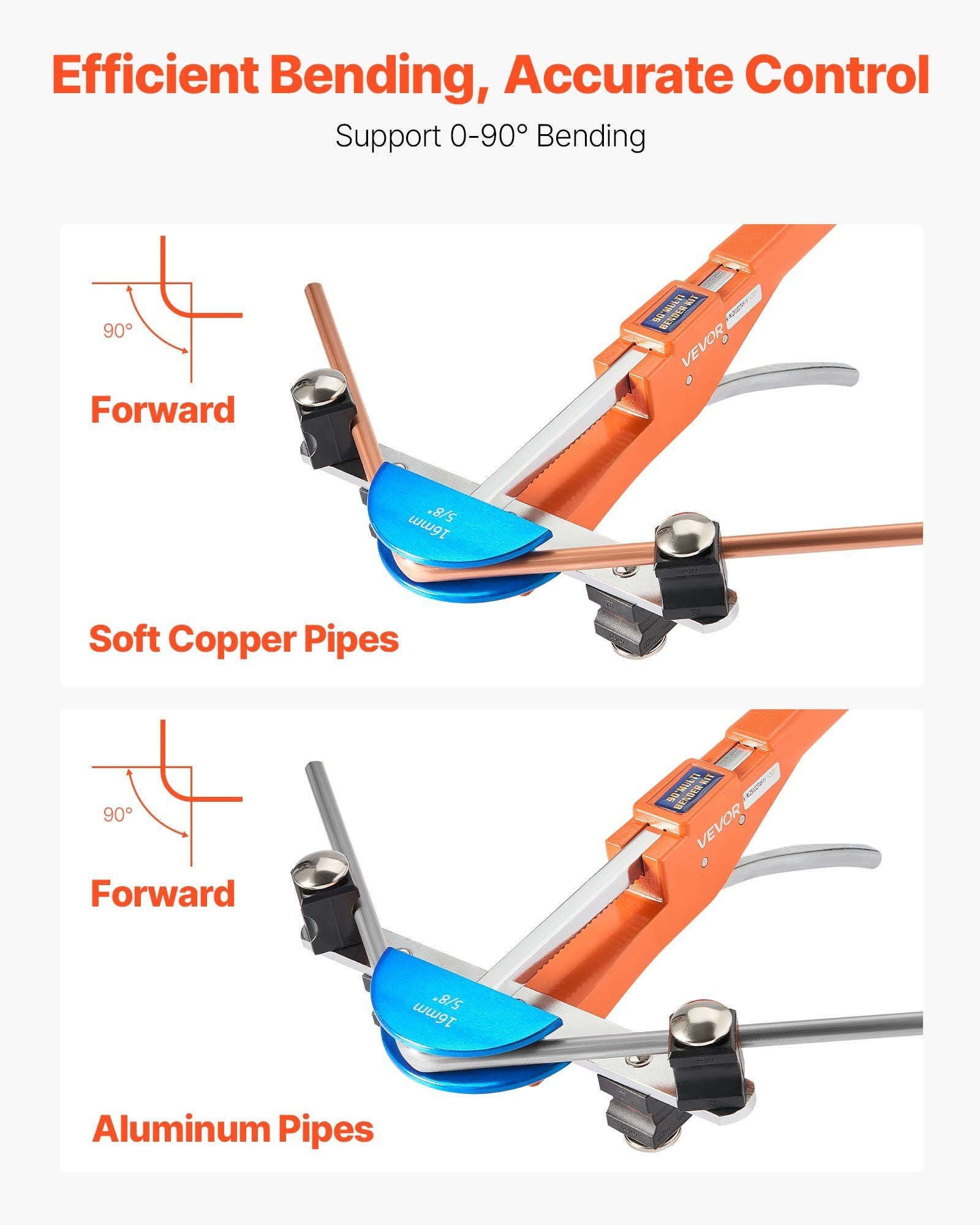 Tubing Bender Kit, 6 mm to 22 mm, Compact Ratcheting Tube Pipe Bender, Ratchet Hand Bending Tool, with 7 V952-JLSDWGJJXKZXCU7UC001V0