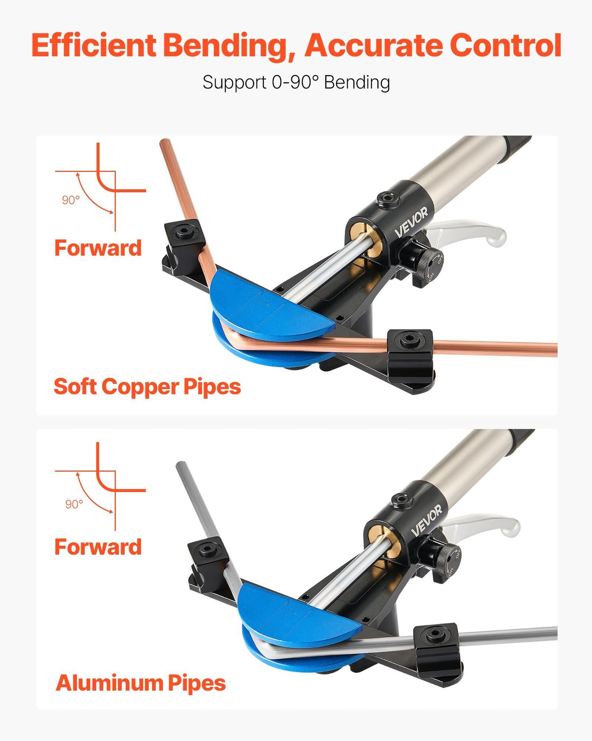 Hydraulic Tubing Bender Kit, 6 mm to 22 mm, Copper Tube Pipe Bender, HVAC Bending Tool Set, 90 degrees Bend, V952-JLSDWGJYYKZXHL1PQ001V0