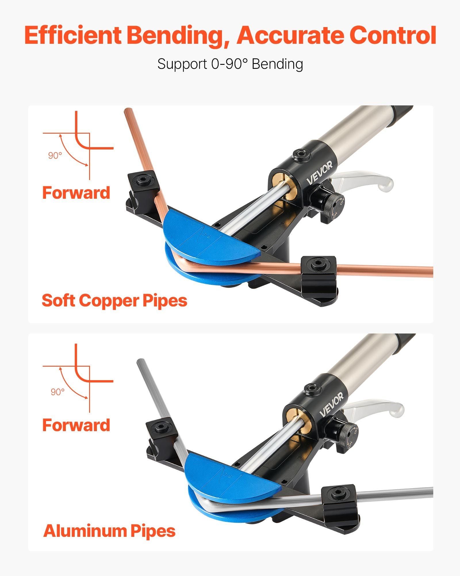 Hydraulic Tubing Bender Kit, 6 mm to 22 mm, Copper Tube Pipe Bender, HVAC Bending Tool Set, 90 degrees Bend, V952-JLSDWGJYYKZXHL1PQ001V0