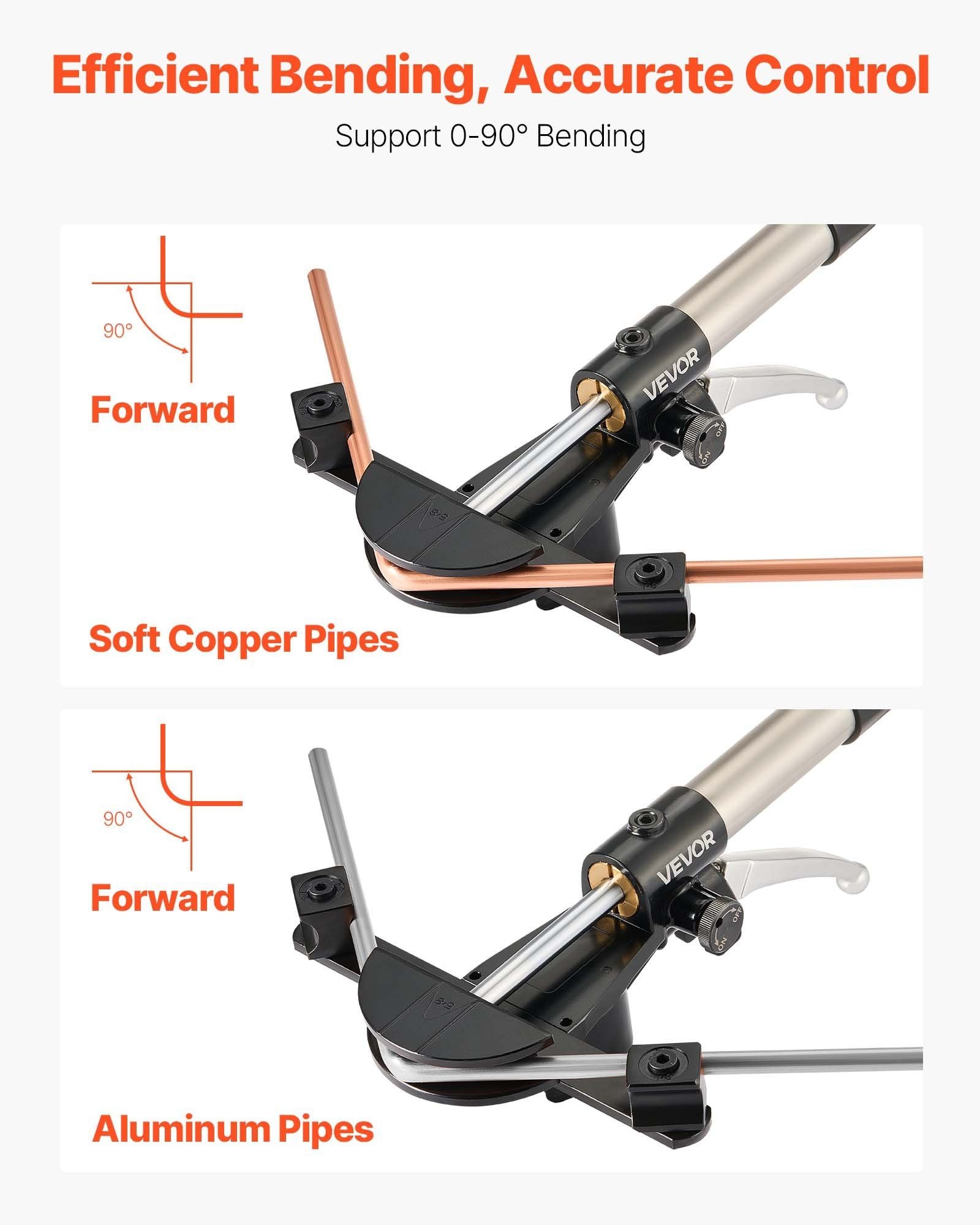 Hydraulic Tubing Bender Kit, 6 mm to 22 mm, Copper Tube Pipe Bender, HVAC Bending Tool Set, 90 degrees Bend, V952-JLSDWGJYYKZXRKMPF001V0