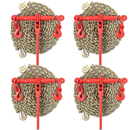 Chain Load Binder, 8 mm Tie Down Kit with 3 Ton Working Load Capacity and Two Grab Hooks, Includes (4) V952-JLSJSJYCLTJTBZX6EV0