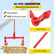 Chain Load Binder, 8 mm Tie Down Kit with 3 Ton Working Load Capacity and Two Grab Hooks, Includes (4) V952-JLSJSJYCLTJTBZX6EV0