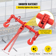 Chain Load Binder, 8 mm Tie Down Kit with 3 Ton Working Load Capacity and Two Grab Hooks, Includes (4) V952-JLSJSJYCLTJTBZX6EV0