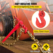 Chain Load Binder, 8 mm Tie Down Kit with 3 Ton Working Load Capacity and Two Grab Hooks, Includes (4) V952-JLSJSJYCLTJTBZX6EV0