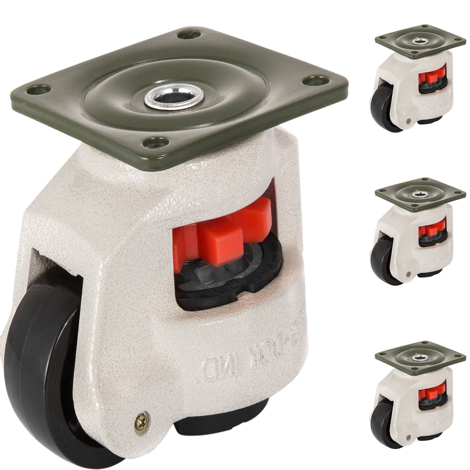 4 Pack Leveling Casters GD-60F Plate Mounted Footmaster Leveling Caster 551kg per Leveling Caster Wheels V952-JLSPTJFML4PCS60F1V0