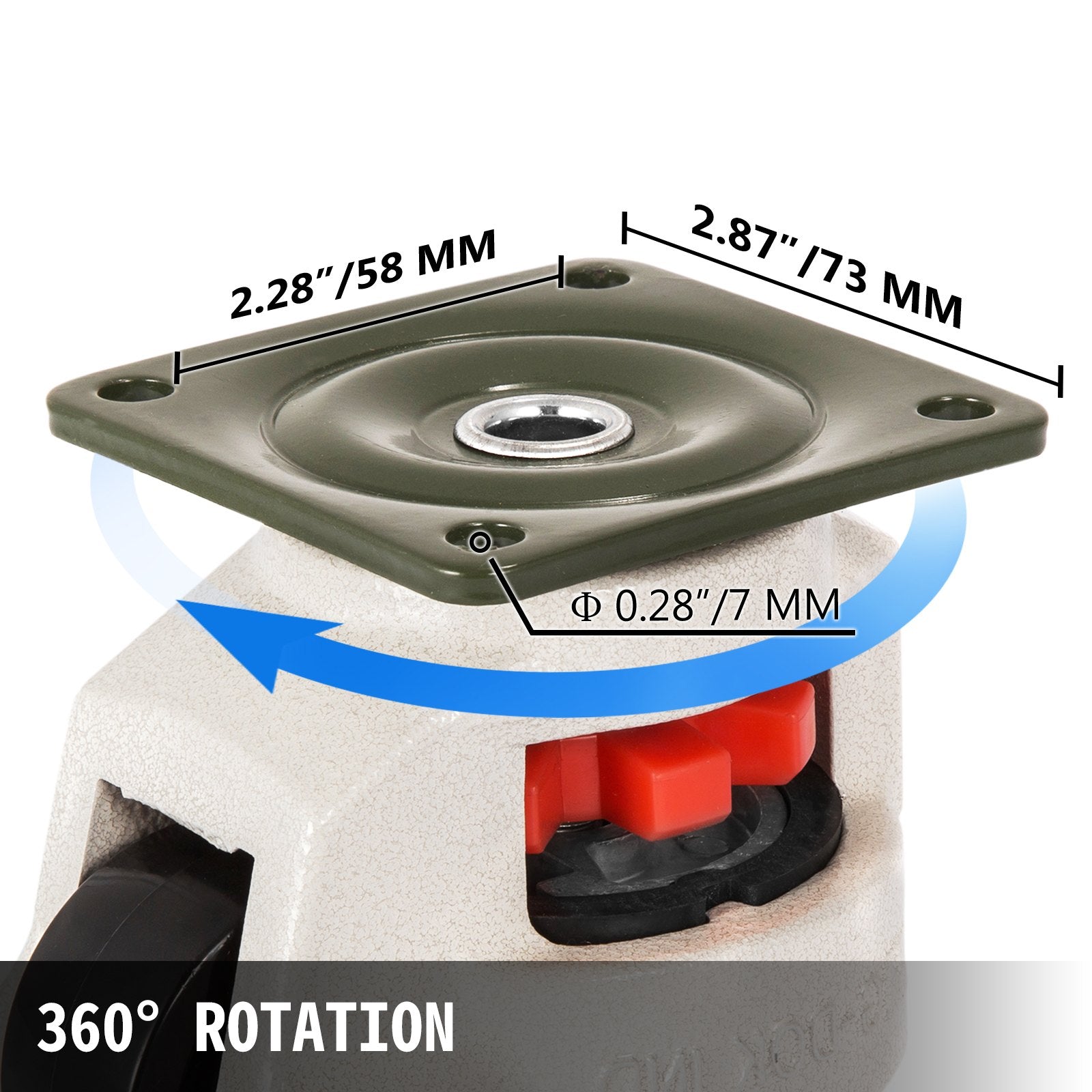4 Pack Leveling Casters GD-60F Plate Mounted Footmaster Leveling Caster 551kg per Leveling Caster Wheels V952-JLSPTJFML4PCS60F1V0