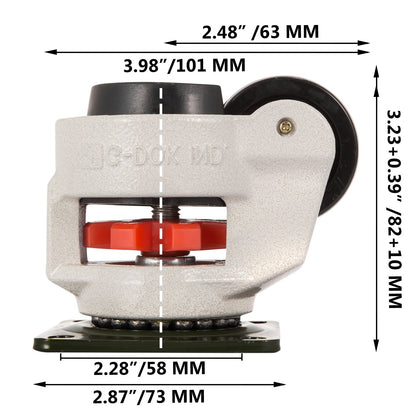 4 Pack Leveling Casters GD-60F Plate Mounted Footmaster Leveling Caster 551kg per Leveling Caster Wheels V952-JLSPTJFML4PCS60F1V0