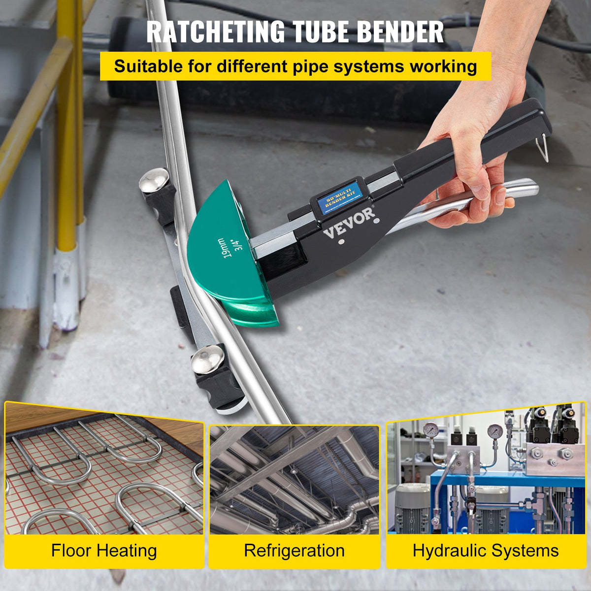 Copper Pipe Bender HVAC Refrigeration Ratcheting Tube Bender 1/4" to 7/8" V952-JLWGJTJZFXBDDPPU3V0
