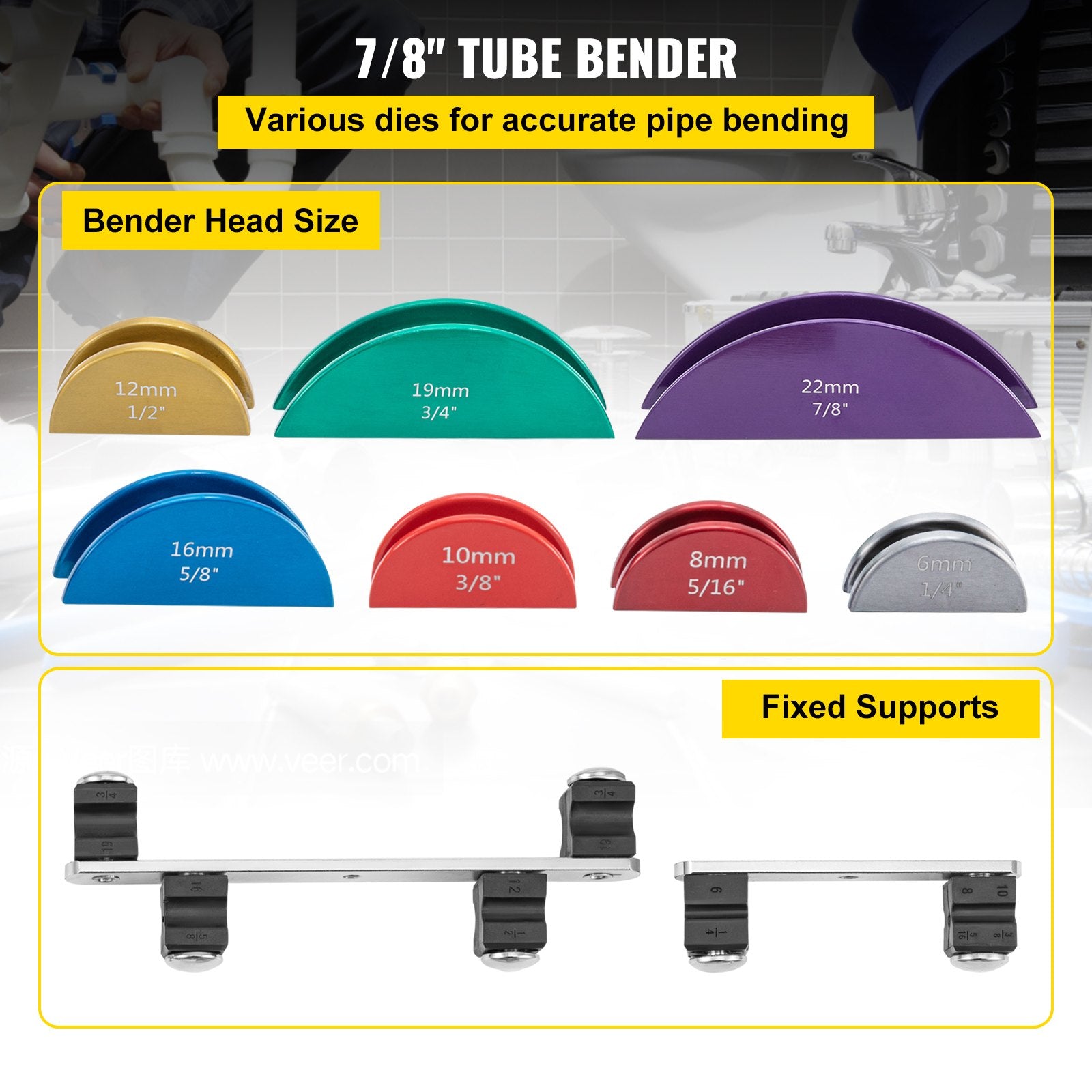 Copper Pipe Bender HVAC Refrigeration Ratcheting Tube Bender 1/4" to 7/8" V952-JLWGJTJZFXBDDPPU3V0