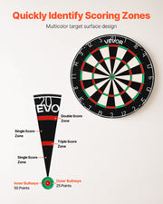 Dart Board, High-Grade Self-Healing Sisal Fiber Dartboard with Staple-Free Bullseye, Blade Wire & Rotating V952-JMFBPFZJM1357B09N001V0