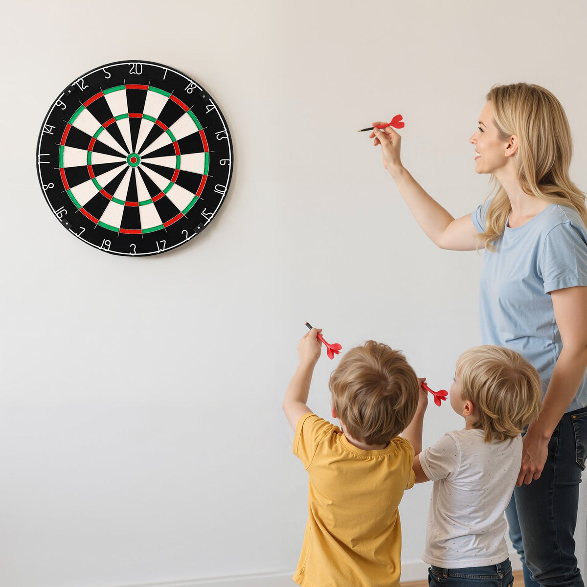 Dart Board, High-Grade Self-Healing Sisal Fiber Dartboard with Staple-Free Bullseye, Blade Wire & Rotating V952-JMFBPFZJM1357B09N001V0