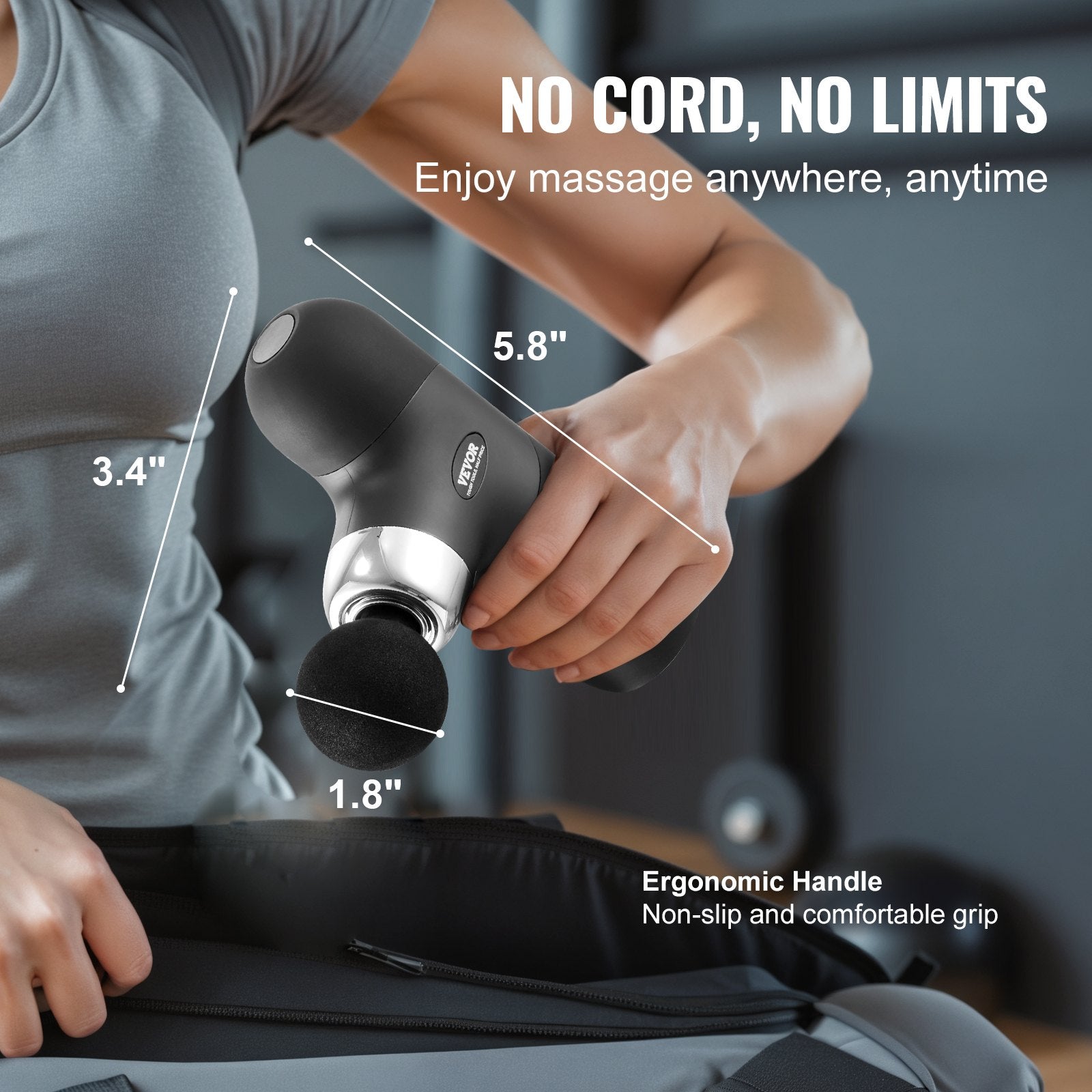 Massage Gun Deep Tissue, Percussion Muscle Massager for Athletes - with 4 Speed Levels & 4 Massage Heads, V952-JMQ3000RPMMN4DPXMV9