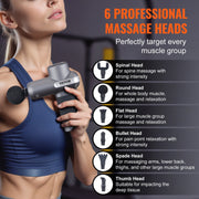 Massage Gun Deep Tissue, Percussion Muscle Massager for Athletes - with 5 Speed Levels & 6 Massage Heads, V952-JMQ3000RPMXXD1XC3V9