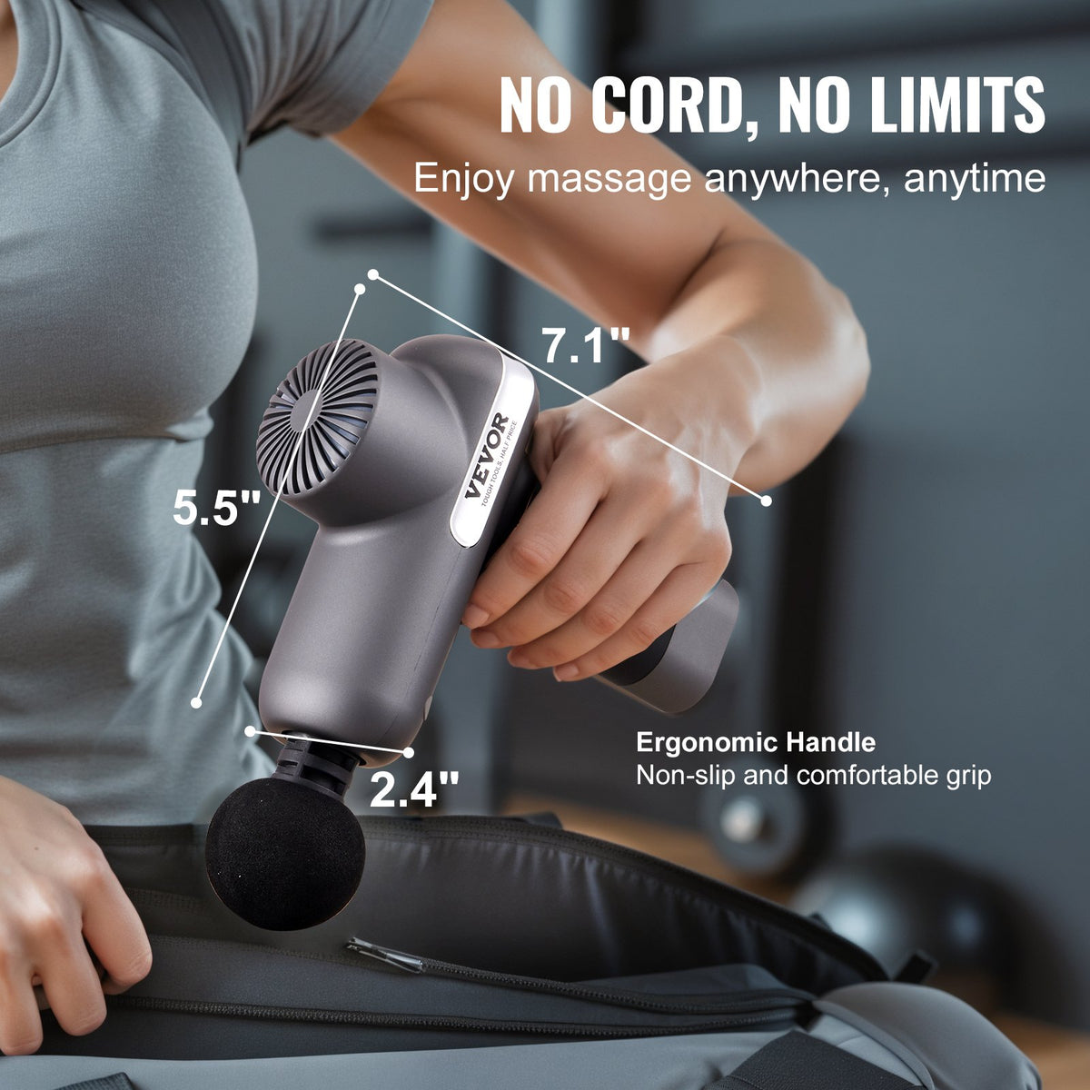 Massage Gun Deep Tissue, Percussion Muscle Massager for Athletes - with 5 Speed Levels & 6 Massage Heads, V952-JMQ3000RPMXXD1XC3V9