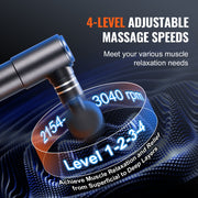 Massage Gun Deep Tissue, Percussion Muscle Massager for Athletes - with 4 Speed Levels & 4 Massage Heads, 12V V952-JMQ3200RPMTXDJ6WBV9