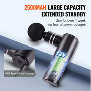 Massage Gun Deep Tissue, Percussion Muscle Massager for Athletes - with 4 Speed Levels & 4 Massage Heads, 12V V952-JMQ3200RPMTXDJ6WBV9