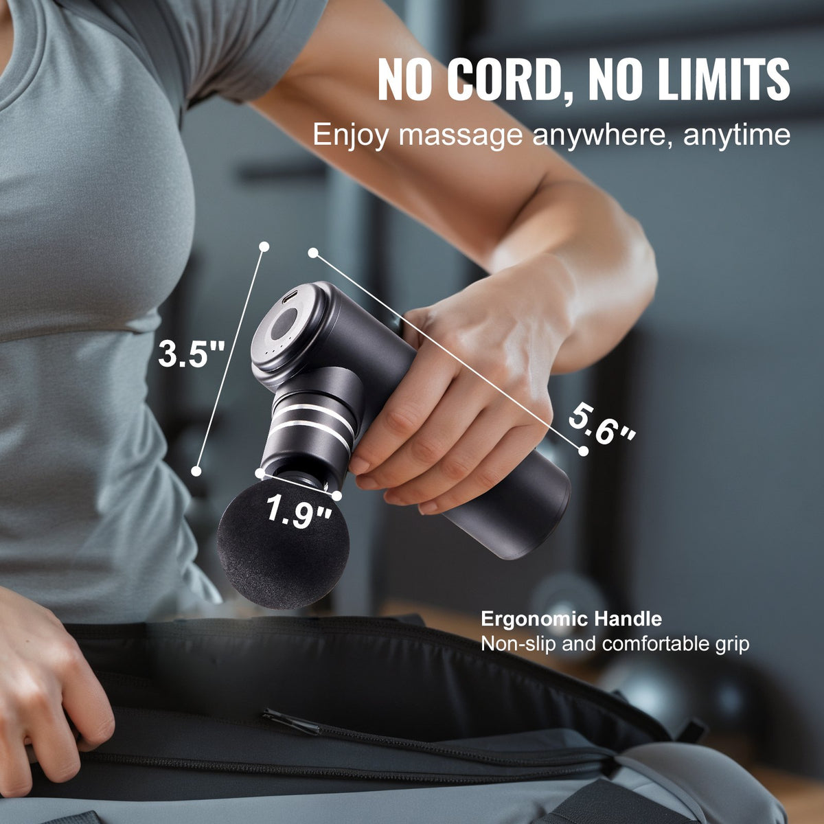 Massage Gun Deep Tissue, Percussion Muscle Massager for Athletes - with 4 Speed Levels & 4 Massage Heads, 12V V952-JMQ3200RPMTXDJ6WBV9