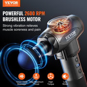 Massage Gun Deep Tissue, Percussion Muscle Massager for Athletes - with 9 Speed Levels & 6 Massage Heads, 24V V952-JMQ3200RPMTXMLCT3V3