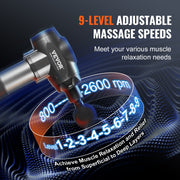 Massage Gun Deep Tissue, Percussion Muscle Massager for Athletes - with 9 Speed Levels & 6 Massage Heads, 24V V952-JMQ3200RPMTXMLCT3V3