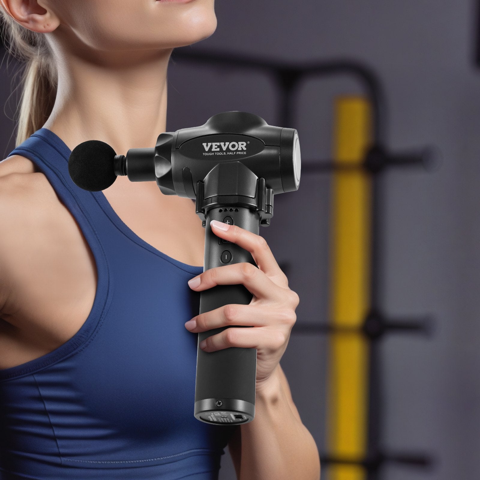 Massage Gun Deep Tissue, Percussion Muscle Massager for Athletes - with 9 Speed Levels & 6 Massage Heads, 24V V952-JMQ3200RPMTXMLCT3V3