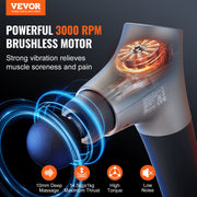 Massage Gun Deep Tissue, Percussion Muscle Massager for Athletes - with 6 Speed Levels & 4 Massage Heads, 12V V952-JMQ3200RPMXX3S7QDV9