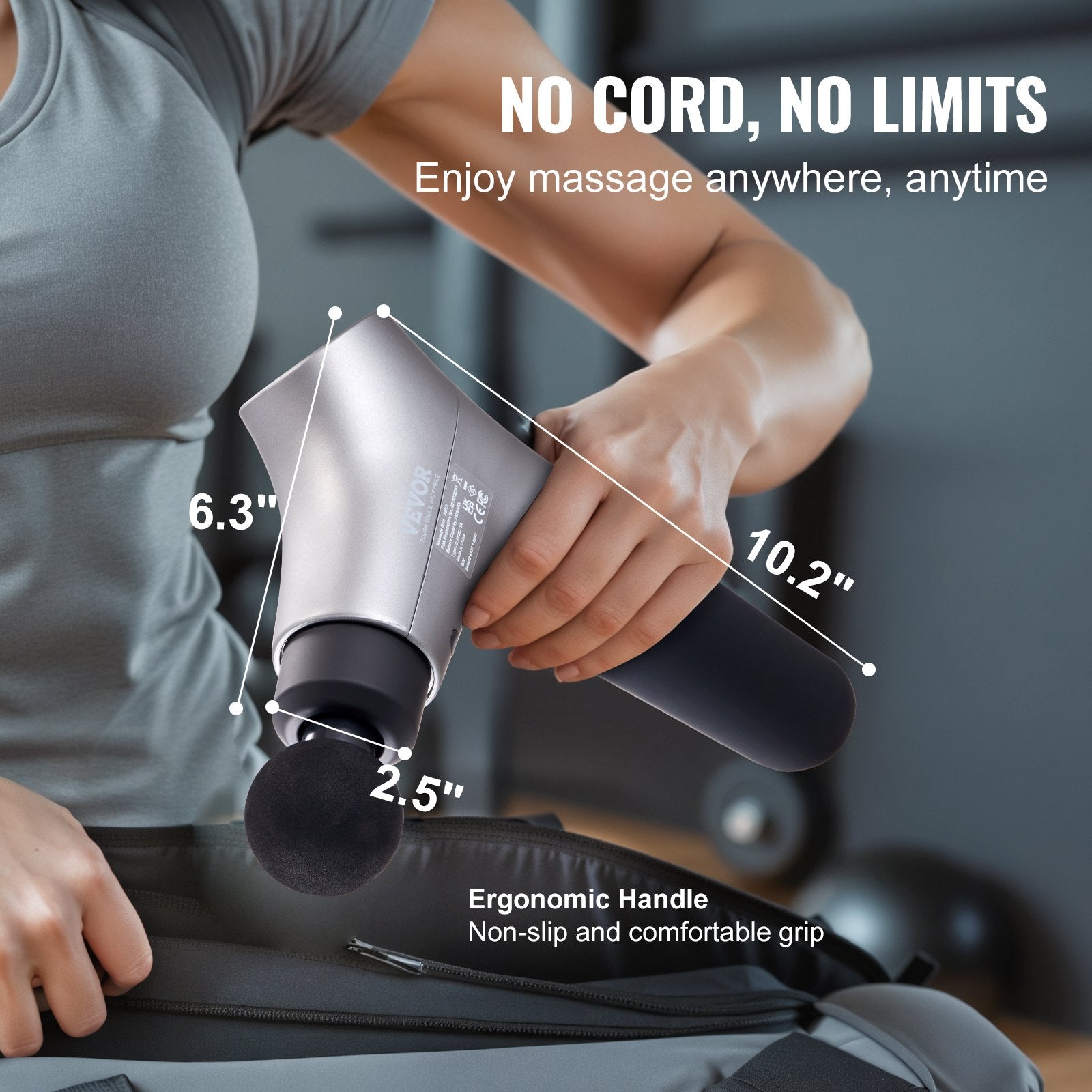 Massage Gun Deep Tissue, Percussion Muscle Massager for Athletes - with 6 Speed Levels & 4 Massage Heads, 12V V952-JMQ3200RPMXX3S7QDV9