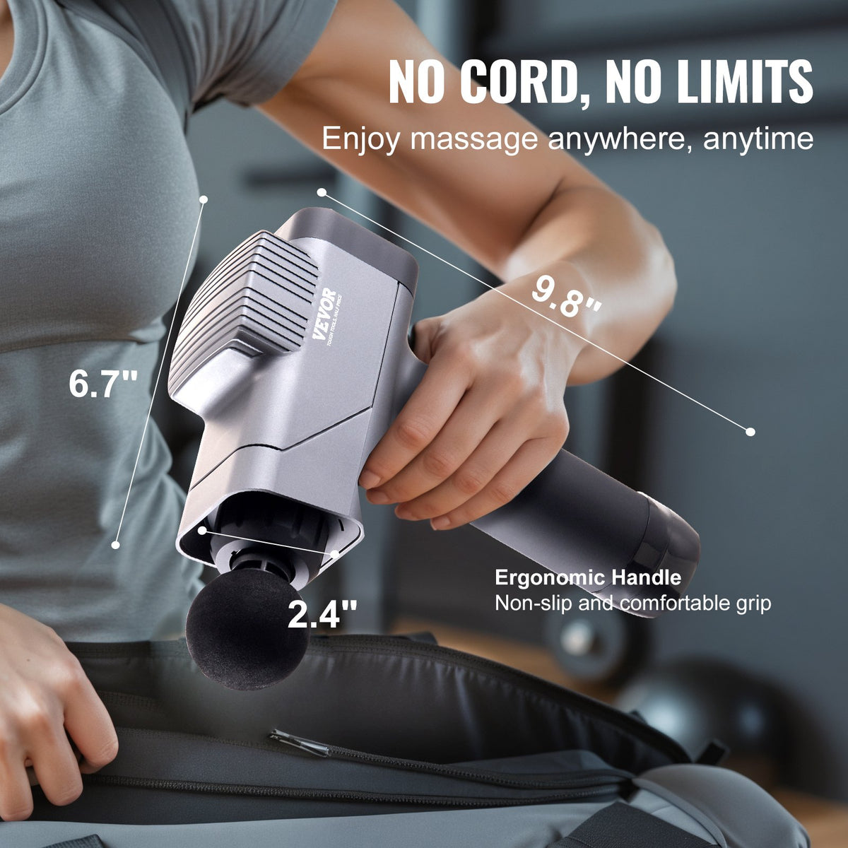 Massage Gun Deep Tissue, Percussion Muscle Massager for Athletes - with 8 Speed Levels & 6 Massage Heads, 16V V952-JMQ3200RPMXXOZDK1V3