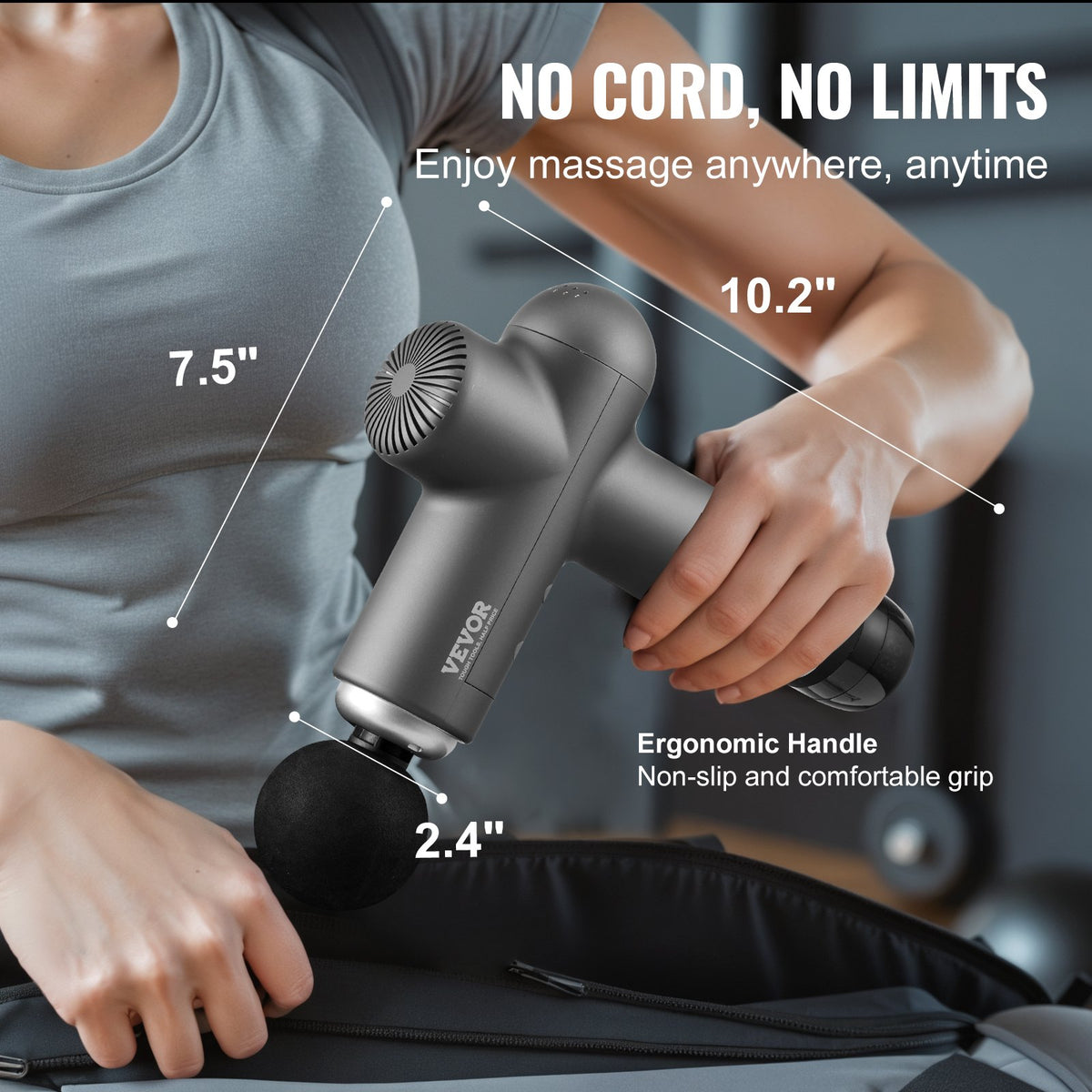 Massage Gun Deep Tissue, Percussion Muscle Massager for Athletes - with 8 Speed Levels & 6 Massage Heads, 24V V952-JMQ3200RPMXXZUVUFV3