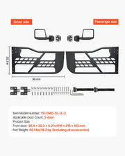 Jeep Tube Doors, 2-Door, Hunting Style Jeep Tubular Door with Heavy-Duty Hinges & OE Latch, Jeep Doors with V952-JPCGM2M1824J98Q28V0