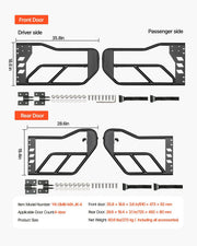 Jeep Tube Doors, 4-Door, Adventure Style Jeep Tubular Door with Heavy-Duty Hinges & OE Latch, Jeep Doors with V952-JPCGM4M0718JCFINCV0