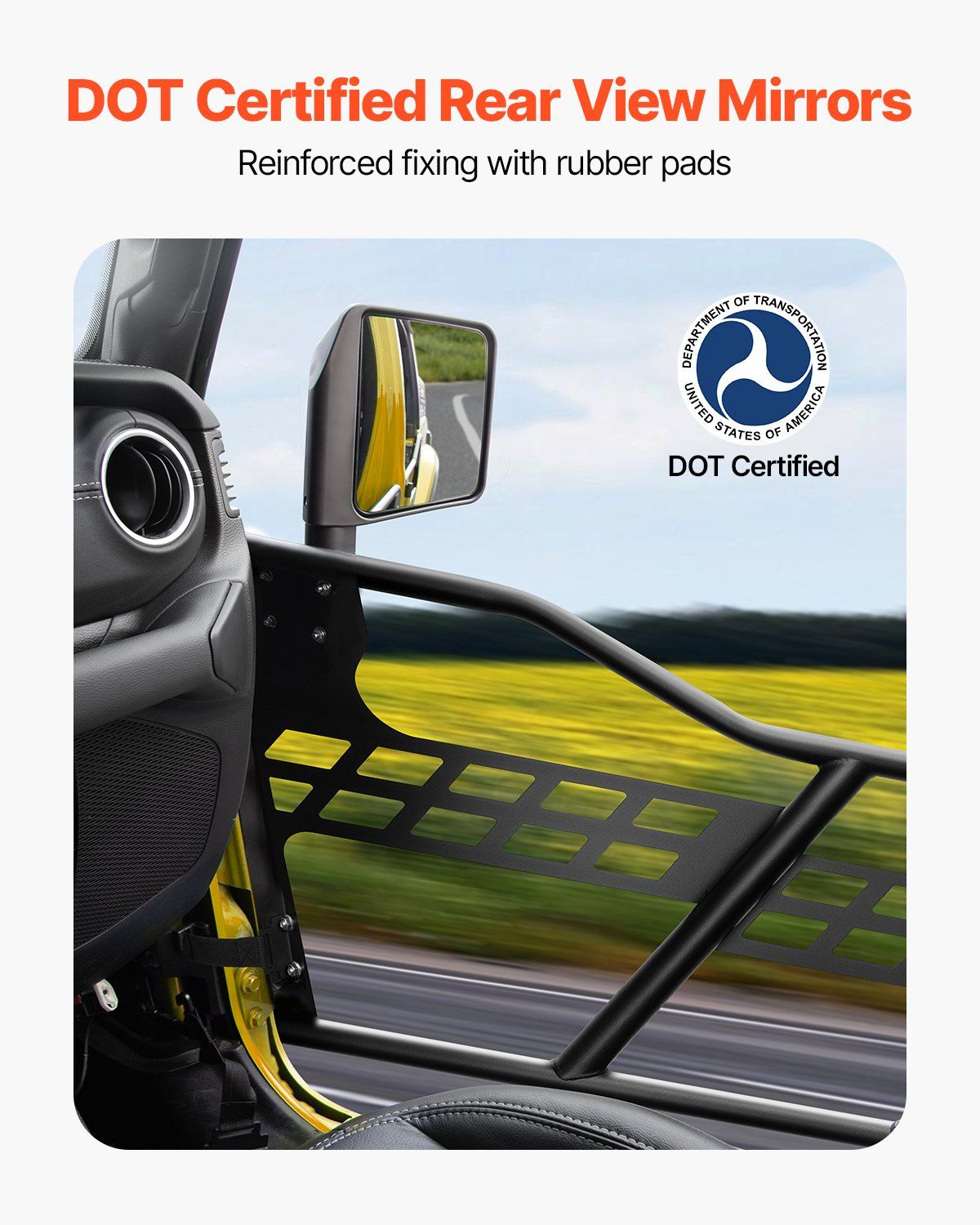 Jeep Tube Doors, 4-Door, Hunting Style Jeep Tubular Door with DOT Certified Rear View Mirrors, Jeep Doors V952-JPCGM4M1824JEOK0NV0