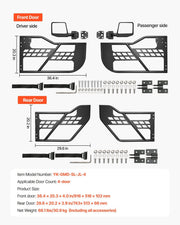 Jeep Tube Doors, 4-Door, Hunting Style Jeep Tubular Door with DOT Certified Rear View Mirrors, Jeep Doors V952-JPCGM4M1824JEOK0NV0