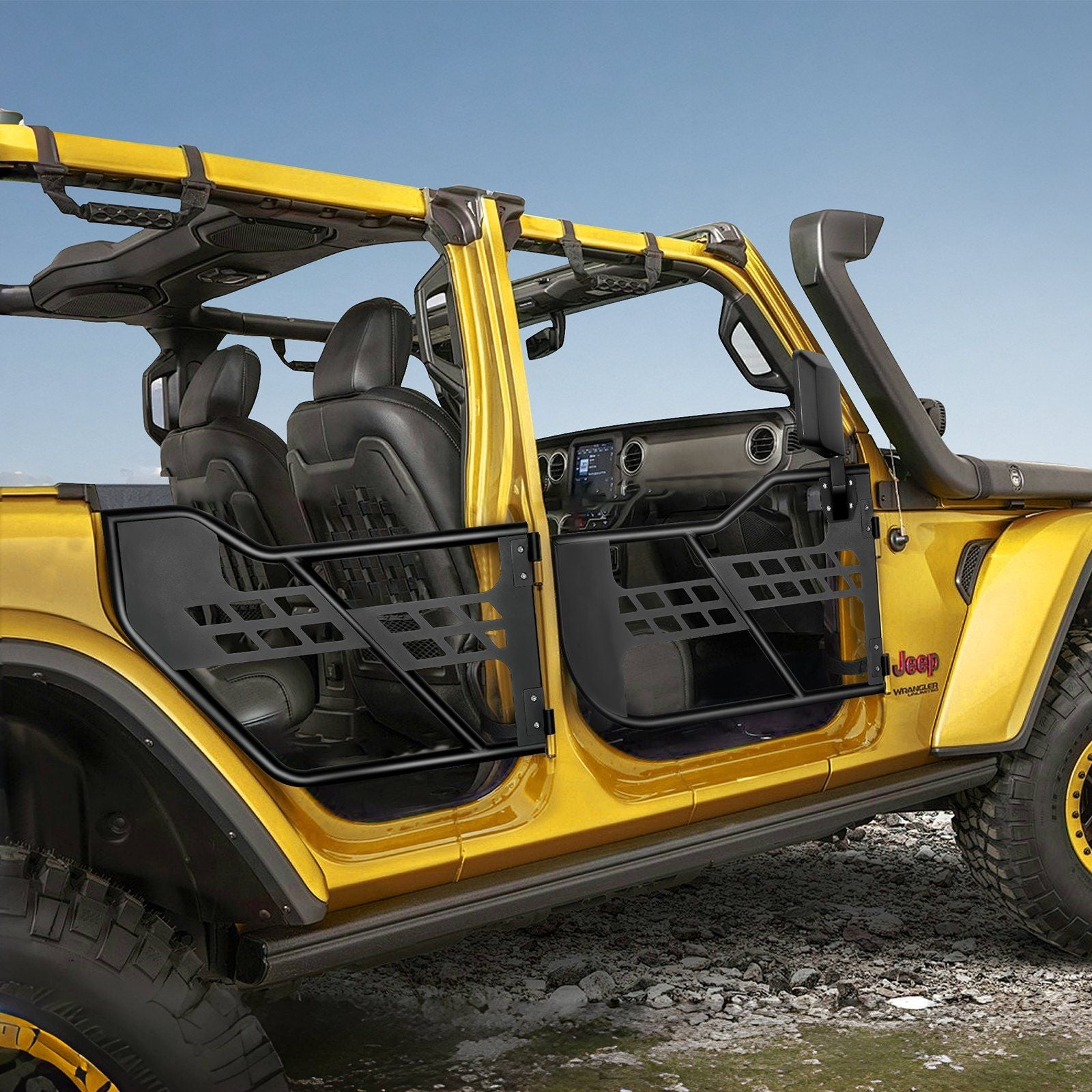Jeep Tube Doors, 4-Door, Hunting Style Jeep Tubular Door with DOT Certified Rear View Mirrors, Jeep Doors V952-JPCGM4M1824JEOK0NV0