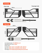 Jeep Tube Doors, 4-Door, Hunting Style Jeep Tubular Door with Heavy-Duty Hinges & OE Latch, Jeep Doors with V952-JPCGM4M1824JW26JAV0