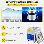 Ultrasonic Cleaner 2L Jewelry Cleaning with Digital Timer Ultrasonic Cleaning Machine for Jewellery Rings V952-JPS-10ACSBQXJ0001V3