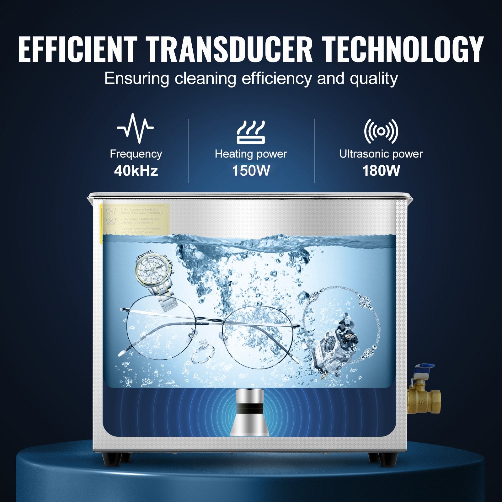 Brand New 6 Liter Stainless Steel Digital Ultrasonic Cleaner w/ Bracket & Drainage System V952-JPS-30ACSBQXJ0001V3