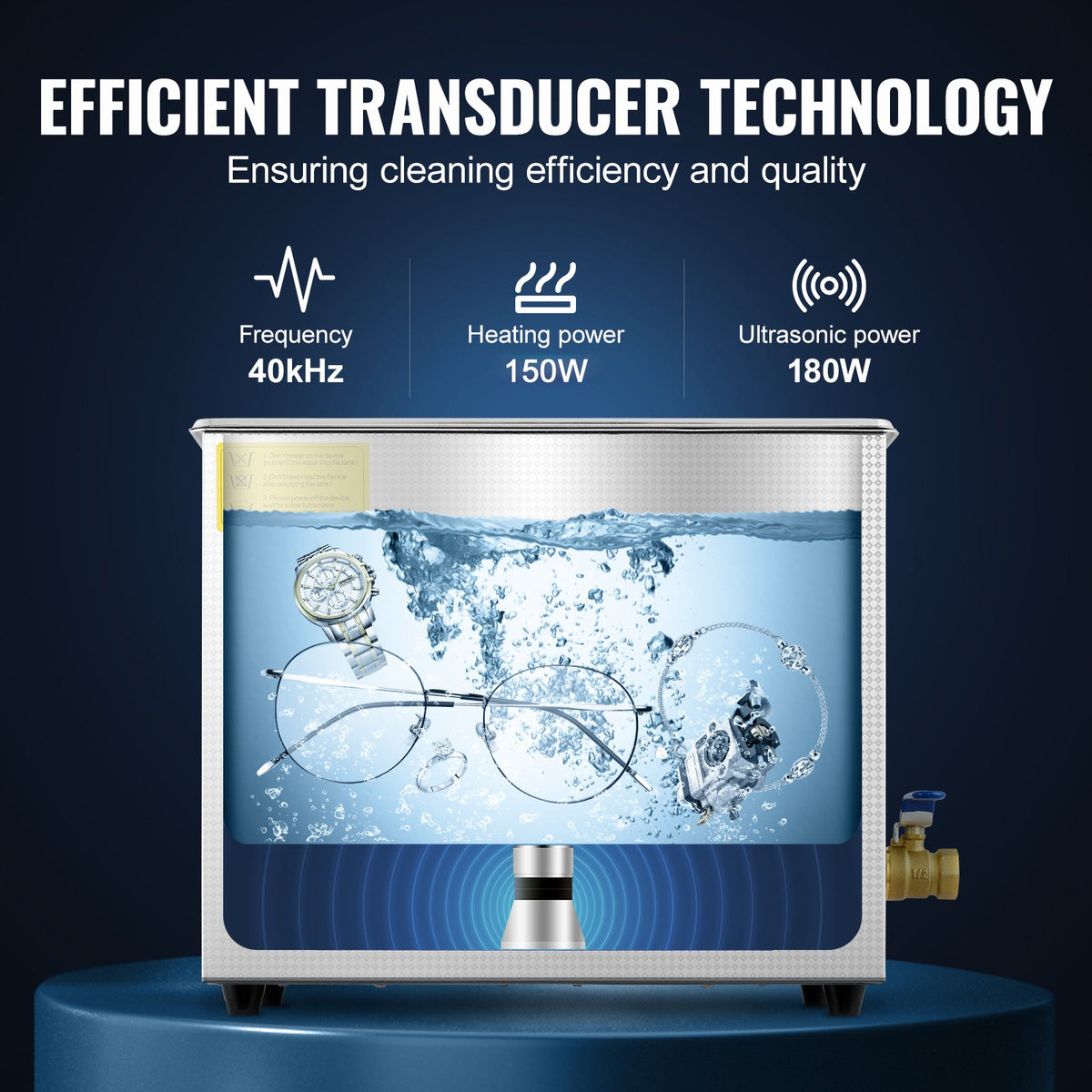Brand New 6 Liter Stainless Steel Digital Ultrasonic Cleaner w/ Bracket & Drainage System V952-JPS-30ACSBQXJ0001V3