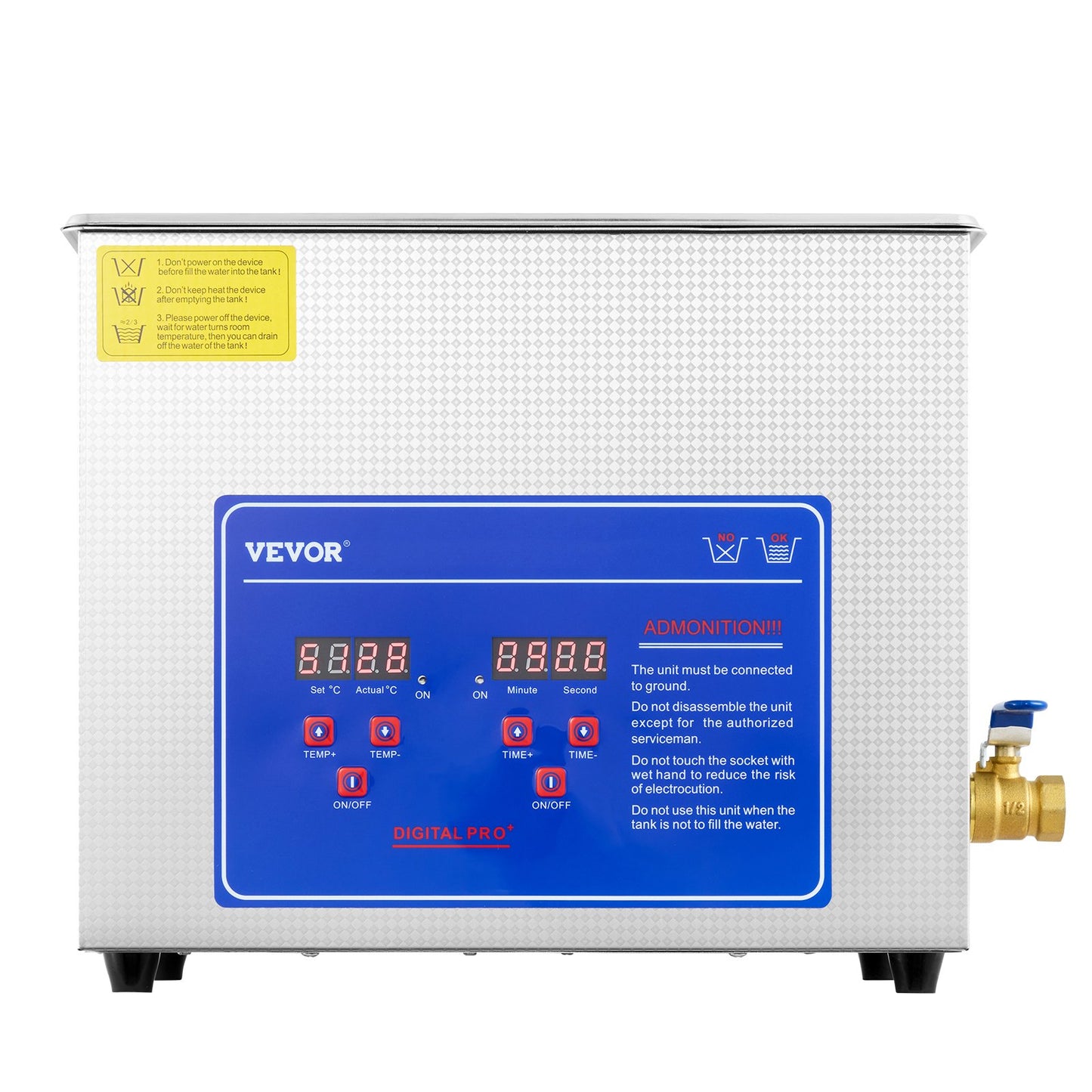 Brand New 6 Liter Stainless Steel Digital Ultrasonic Cleaner w/ Bracket & Drainage System V952-JPS-30ACSBQXJ0001V3