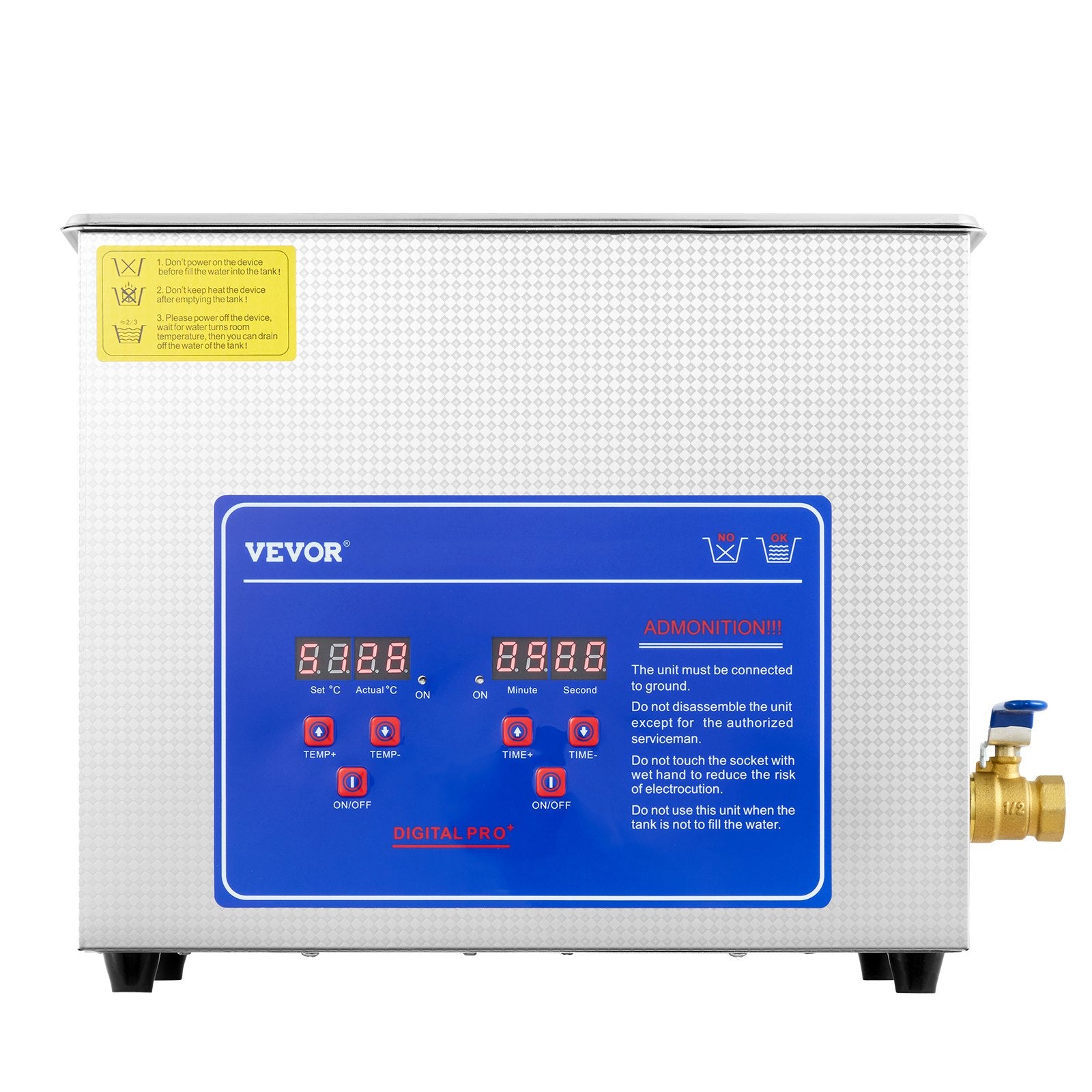 Brand New 6 Liter Stainless Steel Digital Ultrasonic Cleaner w/ Bracket & Drainage System V952-JPS-30ACSBQXJ0001V3