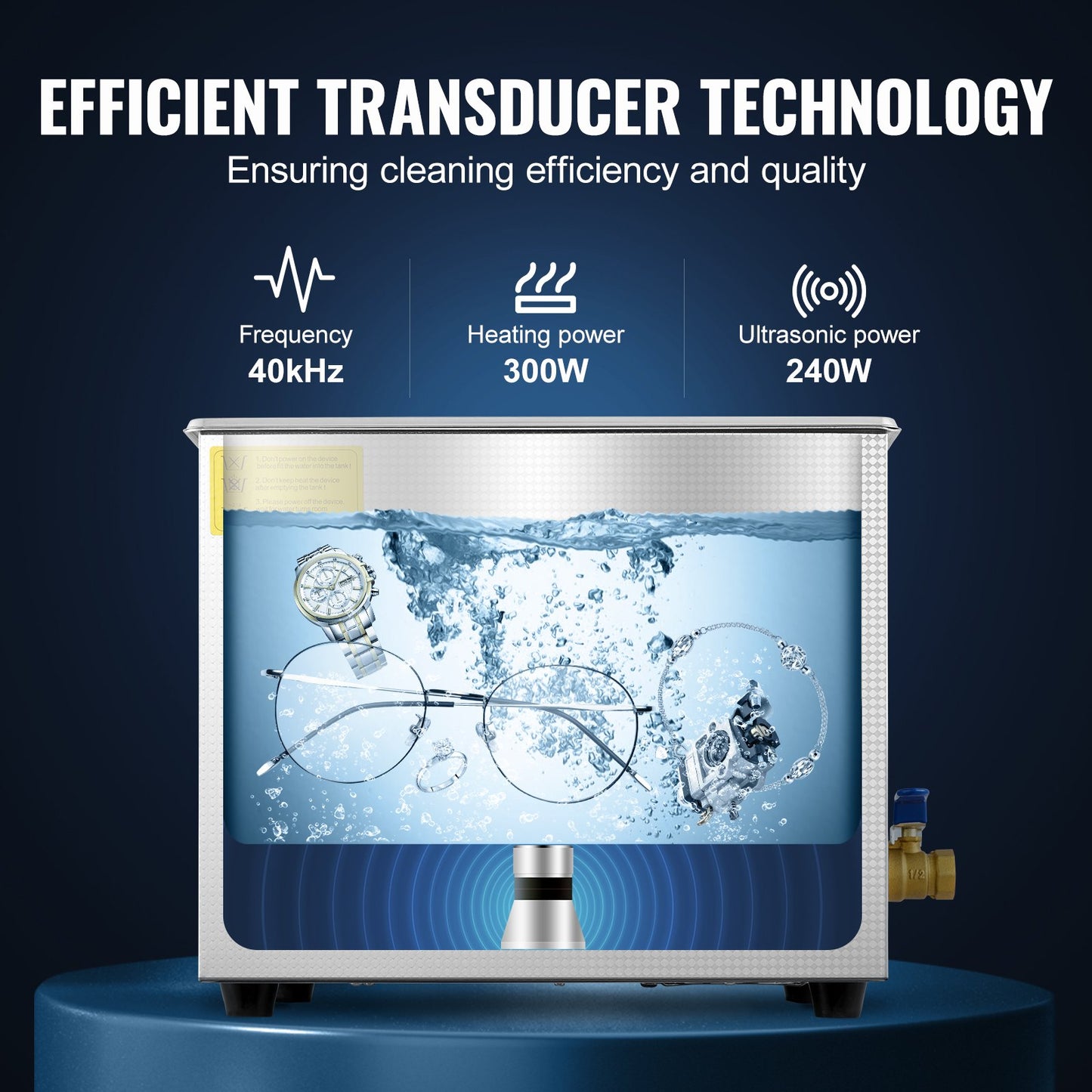 Ultrasonic Cleaner 10L Jewelry Cleaning with Digital Timer Ultrasonic Cleaning Machine for Jewellery Rings V952-JPS-40ACSBQXJ0001V3