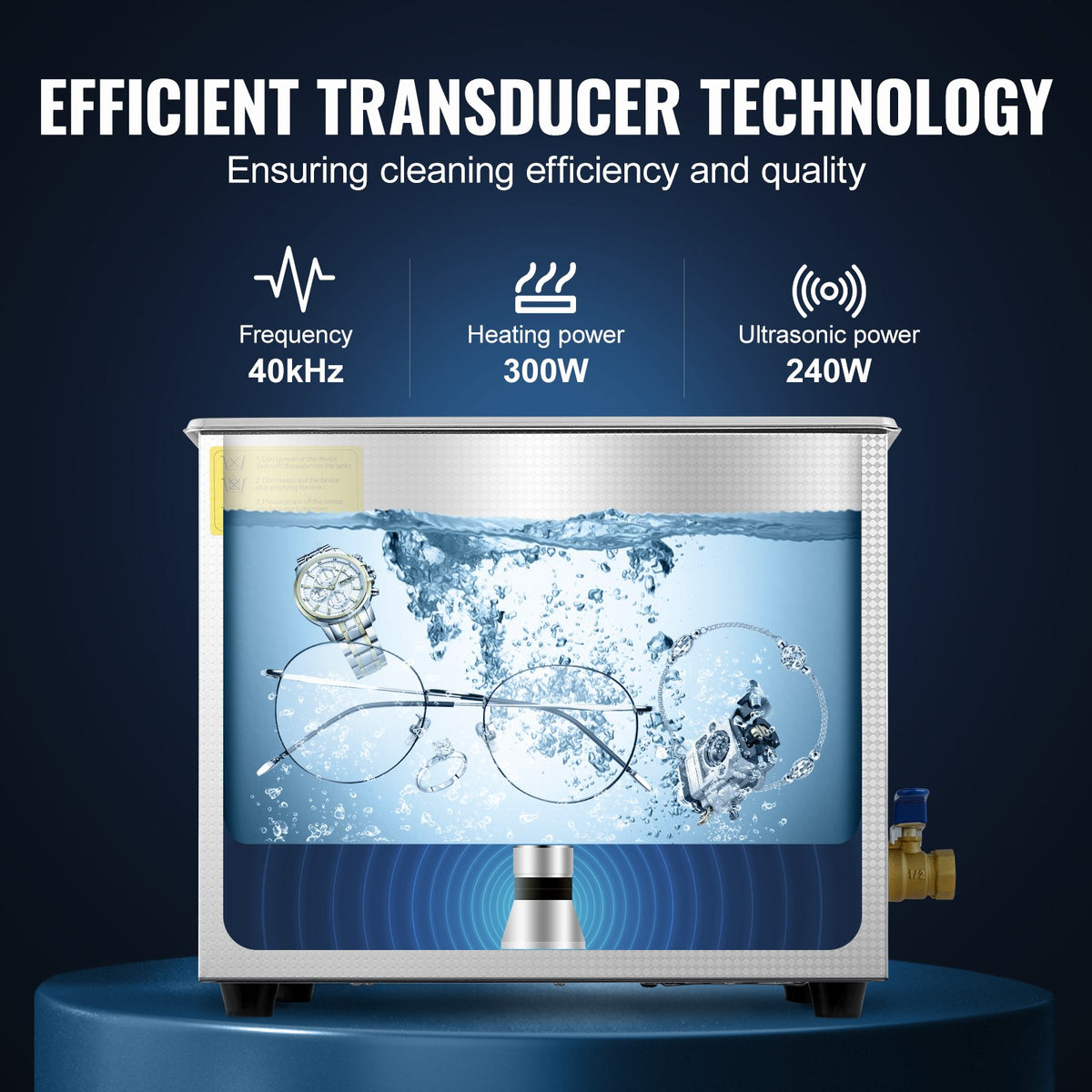 Ultrasonic Cleaner 10L Jewelry Cleaning with Digital Timer Ultrasonic Cleaning Machine for Jewellery Rings V952-JPS-40ACSBQXJ0001V3