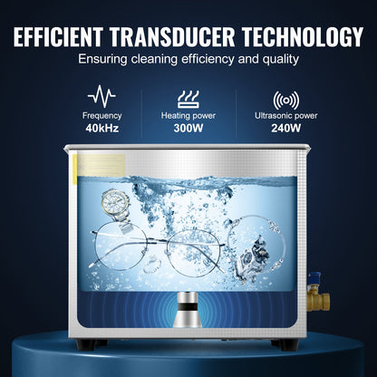 Ultrasonic Cleaner 10L Jewelry Cleaning with Digital Timer Ultrasonic Cleaning Machine for Jewellery Rings V952-JPS-40ACSBQXJ0001V3