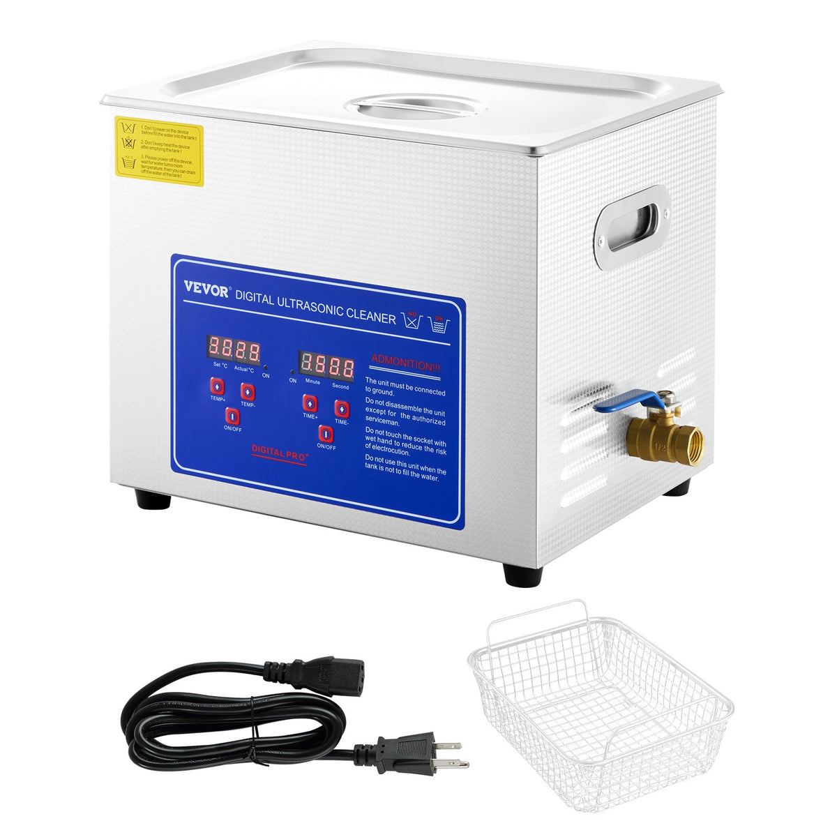 Ultrasonic Cleaner 10L Jewelry Cleaning with Digital Timer Ultrasonic Cleaning Machine for Jewellery Rings V952-JPS-40ACSBQXJ0001V3