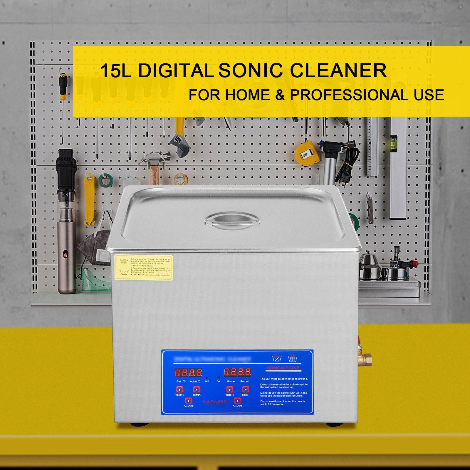 Powerful Stainless Steel 13.5-15 L Liters Ultrasonic Cleaner 360W Digital Heater Timer V952-JPS-60ACSBQXJ0001V3