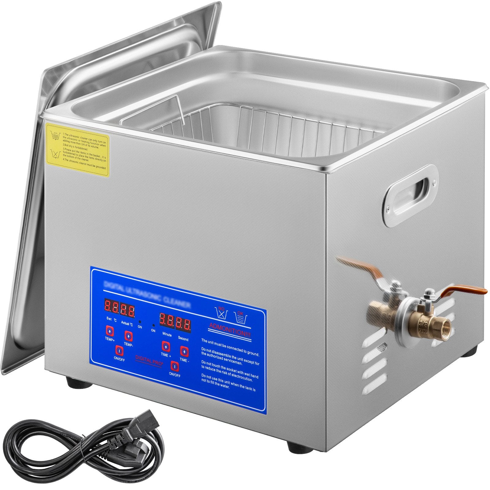 Powerful Stainless Steel 13.5-15 L Liters Ultrasonic Cleaner 360W Digital Heater Timer V952-JPS-60ACSBQXJ0001V3