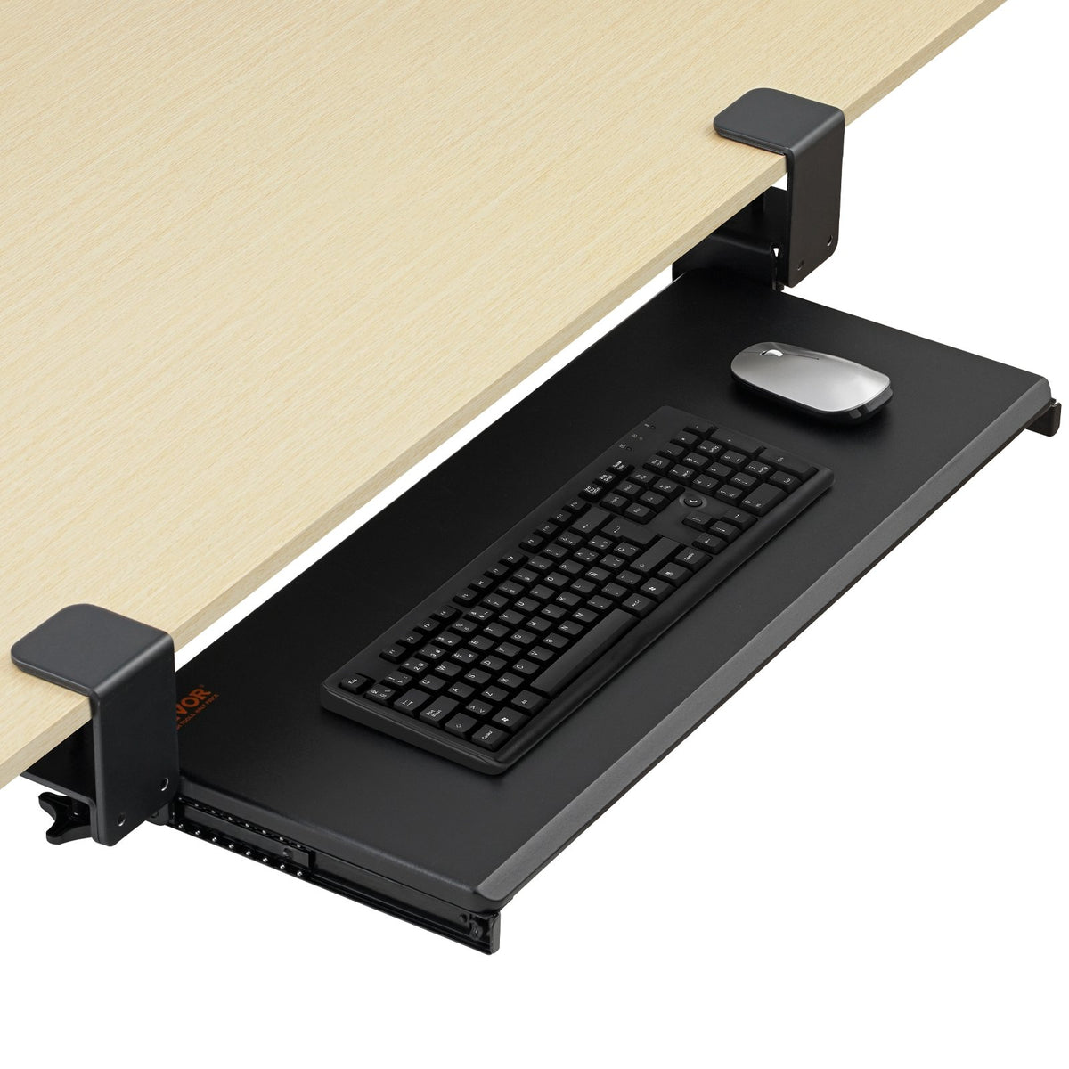 Clamp on Keyboard Tray Under Desk, Desk Keyboard Tray Slide out with Sturdy No-drill C Clamp Mount, Large V952-JPTPMDF00000QA5K5V0
