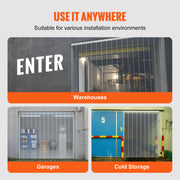 Strip Curtain, 4572 cm Length x 20 cm Width x 2 mm Thickness, Clear Ribbed PVC Curtain Strip Door Bulk Roll, V952-JPVC150X81PCS0RHMV0