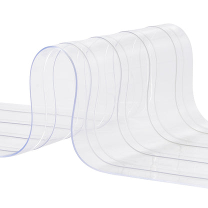 Strip Curtain, 164' Length x 8" Width x 0.08" Thickness, Clear Ribbed PVC Curtain Strip Door Bulk Roll, V952-JPVC164X81PCSCNTTV0