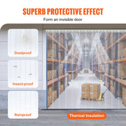 Strip Curtain, 5000 cm Length x 20 cm Width x 2 mm Thickness, Clear PVC Smooth Curtain Strip Door Bulk Roll, V952-JPVC164X81PCSKTWBV0