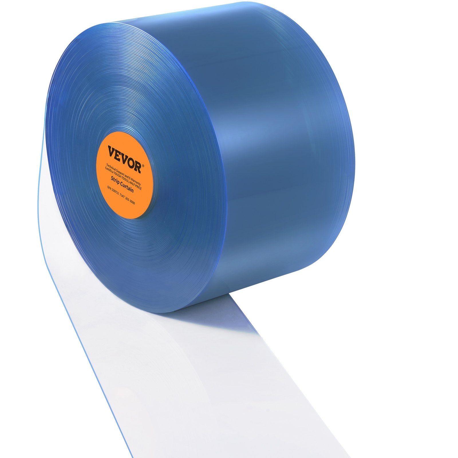 Strip Curtain, 5000 cm Length x 20 cm Width x 2 mm Thickness, Clear PVC Smooth Curtain Strip Door Bulk Roll, V952-JPVC164X81PCSKTWBV0